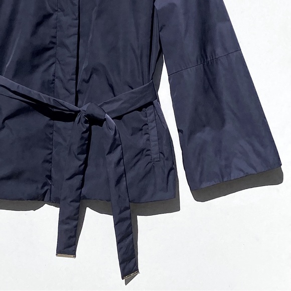 MASSIMO DUTTI Women’s Blue Belted Flared Sleeve Puffer Jacket Size Large - Picture 4 of 6